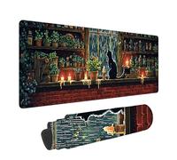 Tapis de Souris XXL Chat - 800x400x3mm - Paysage Grand Tapis de Bureau avec Bords Surpiqués et Antidérapant Résistant à l'eau pour PC, Ordinateur Portable Améliore la précision et la Vitesse. LJ-402