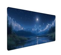 Tapis de Souris XXL Ciel éToilé, Paysage Tapis de Souris Gamer 700x400x3mm, sous Main Bureau avec Rubber Base, Gaming Accessoire Bureau, Mousepad Grand avec Bords Cousus, pour PC, Clavier, N-5129