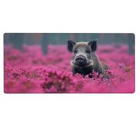 Tapis de Souris XXL Cochon Tapis Souris 1200x600x3mm, Fleur étendu Mouse Pad Base Antidérapante, Coutures sur Les Bords, Imperméable et Durable Mousepad Accessoires Bureau, Fourniture Bureau G-X383
