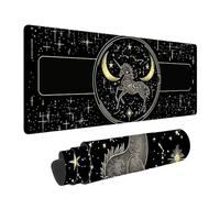 Tapis de Souris XXL Constellation - 1000x500x3mm - Noir Grand Tapis de Bureau avec Bords Surpiqués et Antidérapant Résistant à l'eau pour PC, Portable Améliore la précision et la Vitesse. LJ-2276