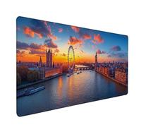 Tapis de Souris XXL Coucher De Soleil, Big Ben Tapis de Souris Gamer 700x400x3mm, Sous Main Bureau avec Rubber Base, Gaming Accessoire Bureau, Mousepad Grand avec Bords Cousus, pour PC, Clavier S-5301