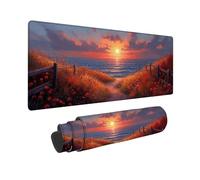 Tapis de Souris XXL Couleur 700x300x10MM Tapis de Souris Gamer Lever du Soleil, Gaming Accessoire avec Imperméable Résistant Base Antidérapante, Deco Bureau avec Bords Cousus pour Ordinateur -2510S5