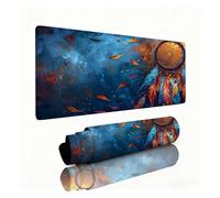 Tapis de Souris XXL Couleur Tapis de Souris Attrape-Rêves 600x400x3mm, Mousepad avec Coutures sur Les Bords, Résistant aux Eclaboussures, Durable, Portable, Moderne Accessoire Bureau pour Gamer 0B-64