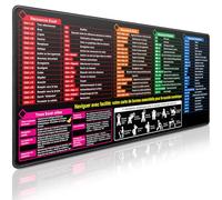 Tapis de Souris XXL Excel Français, Tapis Souris 900x400 mm Word Windows