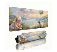 Tapis de Souris XXL Femme Tapis de Souris Oiseau 1600x800x3mm, Mousepad avec Coutures sur Les Bords, Résistant aux Eclaboussures, Durable, Portable, Moderne Accessoire Bureau pour Ordinateur 0B-486