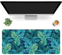 Tapis de Souris XXL Feuille Verte Tropicale Grand Tapis de Souris Gamer 800x400x2mm Gaming Mousepad avec Base en Caoutchouc Antidérapant Améliore la précision et la Vitesse