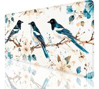 Tapis de Souris XXL Fleur,Oiseau Tapis de Souris 800x300x3mm avec Base en Caoutchouc Antidérapante, Bords Cousus Mouse Pad Imperméable Surface, Accessoire Bureau Decoration Chambre, Cadeau Femme,o-179