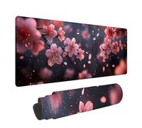 Tapis de Souris XXL Fleurs De Cerisier - 800x400x3mm - Loi Grand Tapis de Bureau avec Bords Surpiqués et Antidérapant Résistant à l'eau pour PC, Portable Améliore la précision et la Vitesse. LJ-1444