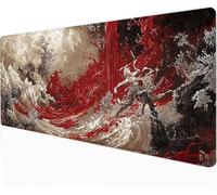 Tapis de Souris XXL Flots, Tapis de Souris Guerrier 1000x500 mm - Coutures sur Les Bords - Antidérapant - sous-Main de Table Grand Taille - Améliore la précision et la Vitesse pour Gamer, PC -92226