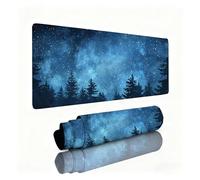 Tapis de Souris XXL Forêt Tapis de Souris Ciel Étoilé 700x300x3mm, Mousepad avec Coutures sur Les Bords, Résistant aux Eclaboussures, Durable, Portable, Moderne Accessoire Bureau pour Gamer 0B-892
