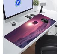 Tapis de Souris XXL Gaming 600x400x3 mm Éclipse Lunaire Grand Tapis de Souris Gamer avec Base antidérapante Grand Tapis de Bureau Haute précision et Vitesse pour Jeux/Bureau/Maison