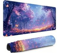Tapis de Souris XXL Gaming 700x400x3mm,Forêt Précision Compatible Toutes Souris, Antidérapant Matériau Caoutchouc Bordure Couture Tapis de Bureau Résistante à l'usure Papillon pour Femme Homme xg-431