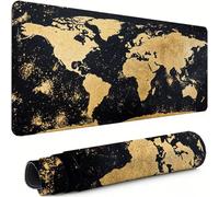 Tapis de Souris XXL Gaming 800x300x3mm,Noir Précision Compatible Toutes Souris, Antidérapant Matériau Caoutchouc Bordure Couture Tapis de Bureau Résistante à l'usure Carte du Monde Femme Homme xg-677