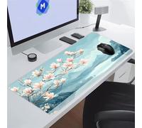 Tapis de Souris XXL Gaming 800x400x3 mm Montagnes Fleurs Roses Grand Tapis de Souris Gamer avec Base antidérapante Grand Tapis de Bureau Haute précision et Vitesse pour Jeux/Bureau/Maison