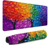 Tapis de Souris XXL Gaming 900x400x3mm,Arbre des Quatre Saisons Précision Compatible Toutes Souris, Antidérapant Matériau Caoutchouc Bordure Couture Tapis de Bureau Couleur pour Femme Homme xg-629