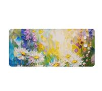 Tapis de Souris XXL Graffiti Jaune Citron Tapis Souris Durable sous Main Bureau Base Caoutchouc Antidérapante Accessoire Bureau Mouse Pad Améliore Vitesse Desk Mat Mousepad 400x900x3mm