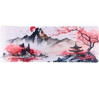 Tapis DE Souris XXL Japon Eternel Ambiance Zen 800 X 300 X 3 mm Déco Japonaise Antidérapant et Résistant à l'eau Déco Bureau Idée Cadeau Japon Asie