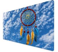 Tapis de Souris XXL Jaune Tapis Souris Attrape-Rêves Gamer Mouse Pad avec Coutures sur Les Bords, sous-Main Bureau 600x300x3mm, Accessoire Bureau Texturée Résistant à Usure Lavable, Gamer, PC K7-810