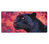 Tapis de Souris XXL LéOpard Tapis Souris 600x300x3mm, Animal étendu Mouse Pad Base Antidérapante, Coutures sur Les Bords, Imperméable et Durable Mousepad Accessoires Bureau, Fourniture Bureau Q-7T40