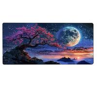 Tapis de Souris XXL Lune Tapis Souris 1200x600x3mm, Arbre étendu Mouse Pad Base Antidérapante, Coutures sur Les Bords, Imperméable et Durable Mousepad Accessoires Bureau, Fourniture Bureau 0-0G70