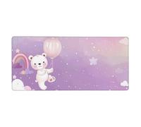 Tapis de Souris XXL Mignon 900 x 400 mm, Base en Caoutchouc Antidérapante Ours Tapis Souris Etendu, Surface Nanotextile de Haute Précision Améliore la Mousepad Durable avec et la Vitesse M1159