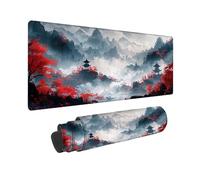 Tapis de Souris XXL Noir Et Blanc 1200x600x4MM Tapis de Souris Gamer Peinture à L'Encre, Gaming Accessoire avec Imperméable Résistant Base Antidérapante, Deco Bureau avec Bords Cousus, Cadeau -2510K53