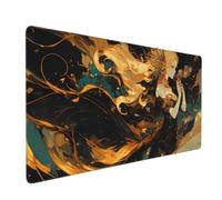 Tapis de Souris XXL Or 1200 x 600 x 3 mm, Grand Tapis de Souris Gamer Reine des Fées sous Main Bureau à Bords Cousus, Mouse Pad avec Base en Caoutchouc Antidérapante pour Maison et Bureau -MP113