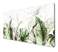 Tapis de souris XXL - Or rose - Fournitures et accessoires de bureau - Cactus - Décoration de salle de classe - Pour femme - 80 x 40 cm - Bords cousus - Surface lisse et fond en caoutchouc antidérapant - Grand tapis de souris pour bureau