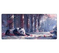 Tapis de Souris XXL Panda Tapis Souris 900x400x3mm, Fleur étendu Mouse Pad Base Antidérapante, Coutures sur Les Bords, Imperméable et Durable Mousepad Accessoires Bureau, Fourniture Bureau J-HP18