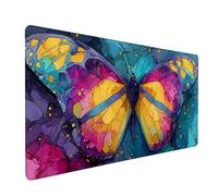 Tapis de Souris XXL Papillon, Graffiti Tapis de Souris Gamer 700x400x3mm, Sous Main Bureau avec Rubber Base, Gaming Accessoire Bureau, Mousepad Grand avec Bords Cousus, pour Ordinateur, Clavier 4-4765