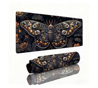 Tapis de Souris XXL Papillon Tapis de Souris Noir 1000x500x3mm, Mousepad avec Coutures sur Les Bords, Résistant aux Eclaboussures, Durable, Portable, Moderne Accessoire Bureau pour Ordinateur 0B-576
