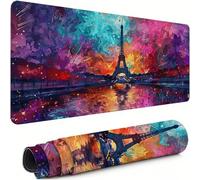 Tapis de Souris XXL Paris 1200x600x3mm Antidérapant Rubber Base Tapis de Souris Gamer Tour de Fer Précision Compatible Toutes Mouse, Revêtement Doux Imperméable Protege Bureau pour Home Bureau xg-522
