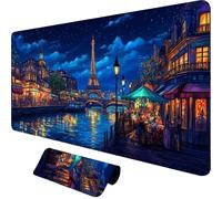 Tapis de Souris XXL Paris,Tour Eiffel Tapis de Souris 1200x600x3mm avec Base en Caoutchouc Antidérapante,Bords Cousus Mouse Pad Imperméable,Accessoire Bureau Decoration Chambre,Cadeau Femme,o-2054
