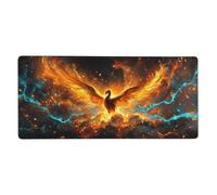 Tapis de Souris XXL Phénix 800 x 400 mm, Base en Caoutchouc Antidérapante Animal Tapis Souris Etendu, Surface Nanotextile de Haute Précision Améliore la Mousepad Durable avec et la Vitesse M527
