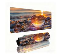 Tapis de Souris XXL Pierre Tapis de Souris Amour 800x400x3mm, Mousepad avec Coutures sur Les Bords, Résistant aux Eclaboussures, Durable, Portable, Moderne Accessoire Bureau pour Ordinateur, PC 0B-964