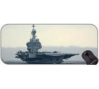 Tapis de souris XXL pour ordinateur portable avec bords cousus Motif Charles de Gaulle