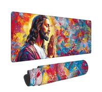 Tapis de Souris XXL Religion - 800x400x3mm - Ange Grand Tapis de Bureau avec Bords Surpiqués et Antidérapant Résistant à l'eau pour PC, Ordinateur Portable Améliore la précision et la Vitesse. LJ-2514