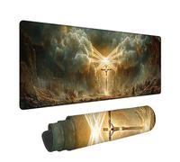 Tapis de Souris XXL Religion - 800x400x3mm - Paysage Grand Tapis de Bureau avec Bords Surpiqués et Antidérapant Résistant à l'eau pour PC, Portable Améliore la précision et la Vitesse. LJ-2064