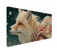 Tapis de Souris XXL Renard, Animal Tapis de Souris Gamer 600x300x3mm, Sous Main Bureau avec Rubber Base, Gaming Accessoire Bureau, Mousepad Grand avec Bords Cousus, pour PC Ordinateur, Clavier, D-7036
