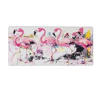 Tapis de Souris XXL Rose 1500 x 800 mm, Base en Caoutchouc Antidérapante Flamant Tapis Souris Etendu, Surface Nanotextile de Haute Précision Améliore la Mousepad Durable avec et la Vitesse M577