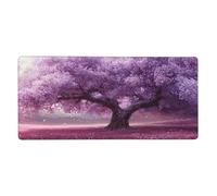 Tapis de Souris XXL Rose 600 x 300 mm, Base en Caoutchouc Antidérapante Arbre Tapis Souris Etendu, Imperméable Surface Nanotextile de Haute Précision Améliore la Mousepad Durable avec Vitesse M775