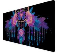 Tapis de Souris XXL Rose Tapis Souris Attrape-Rêves Gamer Mouse Pad avec Coutures sur Les Bords, sous-Main Bureau 1200x600x3mm, Accessoire Bureau Texturée Résistant à Usure Lavable, Gamer, PC K7-842