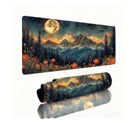 Tapis de Souris XXL Rouge Tapis de Souris Pavot 1000x500x3mm, Mousepad avec Coutures sur Les Bords, Résistant aux Eclaboussures, Durable, Portable, Moderne Accessoire Bureau pour Ordinateur, PC 0B-234