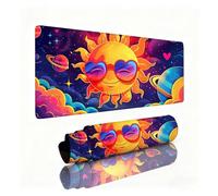 Tapis de Souris XXL Soleil Tapis de Souris Planète 1000x500x3mm, Mousepad avec Coutures sur Les Bords, Résistant aux Eclaboussures, Durable, Portable, Moderne Accessoire Bureau pour Ordinateur 0B-350