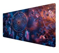 Tapis de Souris XXL, Tapis de Souris Gamer 1000x400x3mm, Imperméable sous Main Bureau avec Bords Cousus et Base en Caoutchouc Antidérapante, Bureau pour, Études, Gaming (Attrape rêves Plume) Z-59