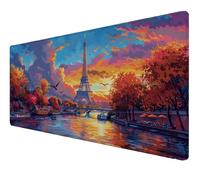 Tapis de Souris xxl, Tapis de Souris Gamer 1200x600x3mm, Imperméable Sous Main Bureau Avec Bords Cousus et Base en Caoutchouc Antidérapante, Bureau pour, Études,Gaming, Cadeaux (Paris Tour de fer) Z-8