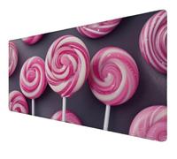 Tapis de Souris XXL, Tapis de Souris Gamer 1600x800x3mm, Imperméable sous Main Bureau avec Bords Cousus et Base en Caoutchouc Antidérapante, sous Main Bureau pour, Études, Gaming (Rose Sucette) Z-173