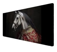 Tapis de Souris XXL, Tapis de Souris Gamer 600x400x3mm, Imperméable sous Main Bureau avec Bords Cousus et Base en Caoutchouc Antidérapante, sous Main Bureau pour, Études, Gaming (Noir Cheval) Z-310