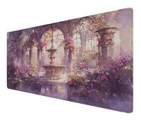 Tapis de Souris XXL, Tapis de Souris Gamer 600x400x3mm, Imperméable sous Main Bureau avec Bords Cousus et Base en Caoutchouc Antidérapante, sous Main Bureau pour, Études, Gaming (Palais Fleur) Z-236