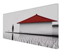 Tapis de Souris XXL, Tapis de Souris Gamer 600x400x3mm, Imperméable sous Main Bureau avec Bords Cousus et Base en Caoutchouc Antidérapante, sous Main Bureau pour, Études, Gaming (Blanc Maison) Z-18